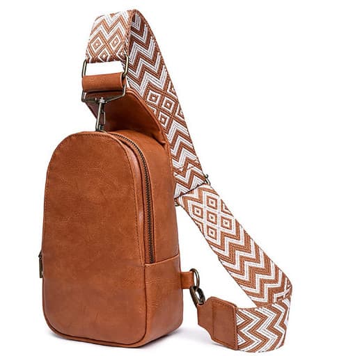 INF Crossbody-axelväska för kvinnor, bröstväska i PU-läder