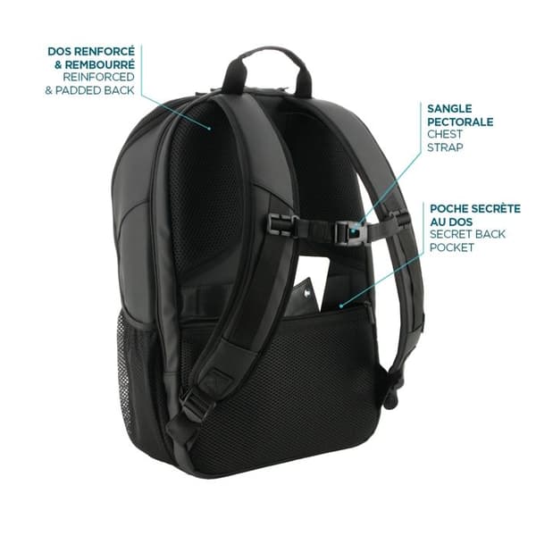 Professionell Ryggsäck / Resa 48h 30L Dator 14-15,6" - Kabinväska - Svart - MOBILIS