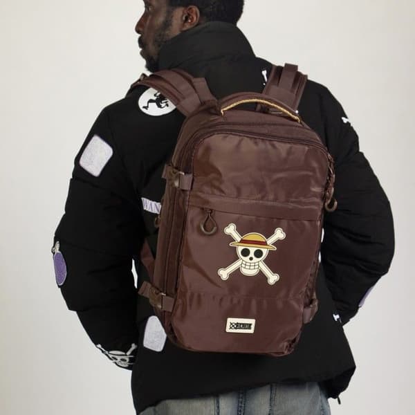 Cabinryggsäck - KARACTER MANIA - One Piece Skull - Brun - 40x20x25 cm - Vattentålig