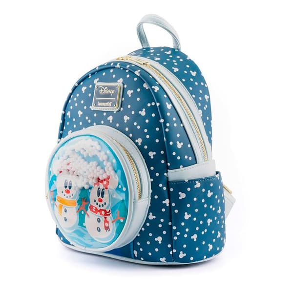 Disney Loungefly Mickey Minnie Snögubbe Ryggsäck 26 Cm Blå