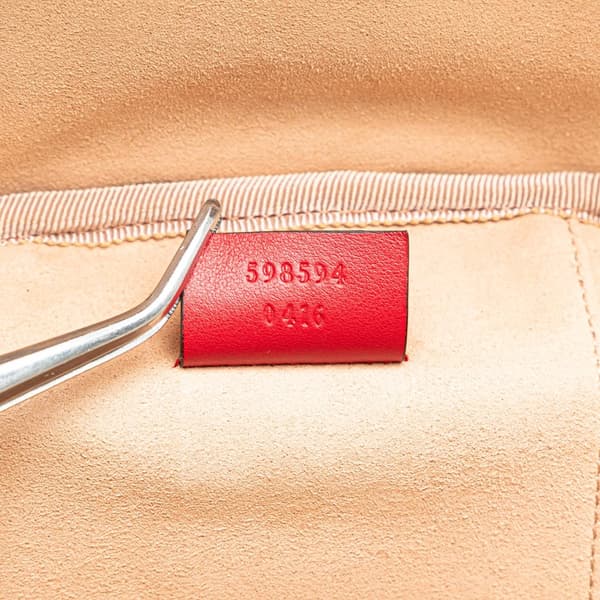 Pre-owned Gucci GG Marmont Round Matelasse Leather Backpack Red