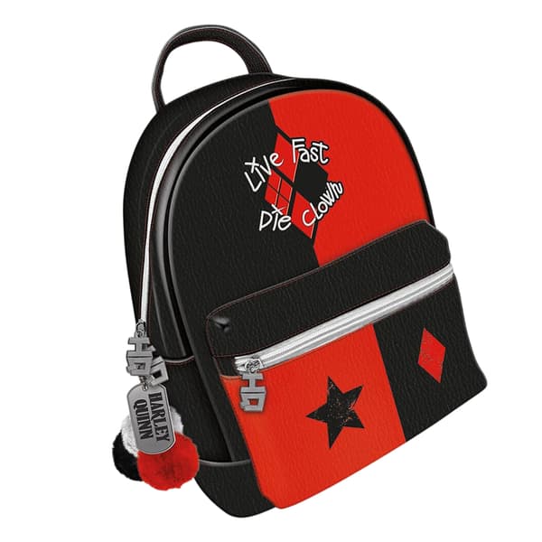 Suicide Squad Live Fast Die Clown Harley Quinn Backpack
