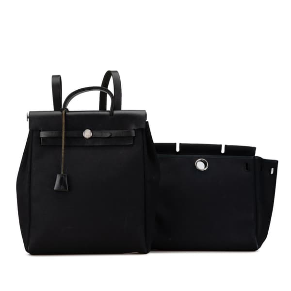 Pre-owned Hermès Toile Herbag GM Backpack Black