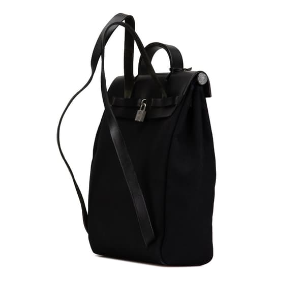 Pre-owned Hermès Toile Herbag GM Backpack Black