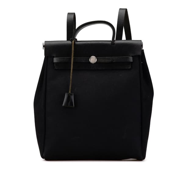 Pre-owned Hermès Toile Herbag GM Backpack Black