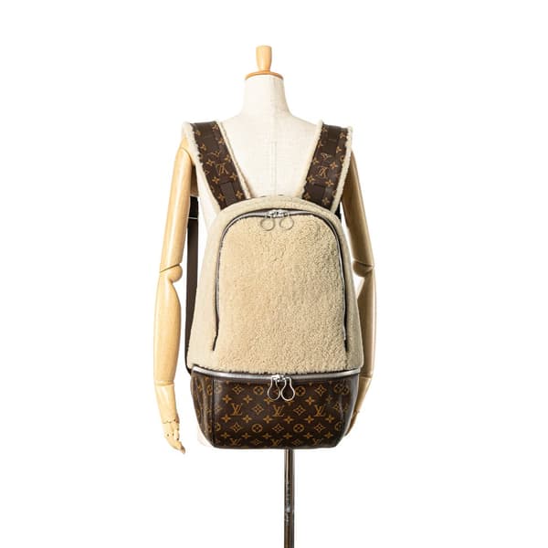 Pre-owned Louis Vuitton Marc Newson Monogram Shearling Backpack Brown
