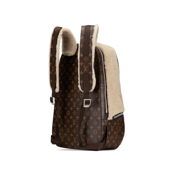Pre-owned Louis Vuitton Marc Newson Monogram Shearling Backpack Brown