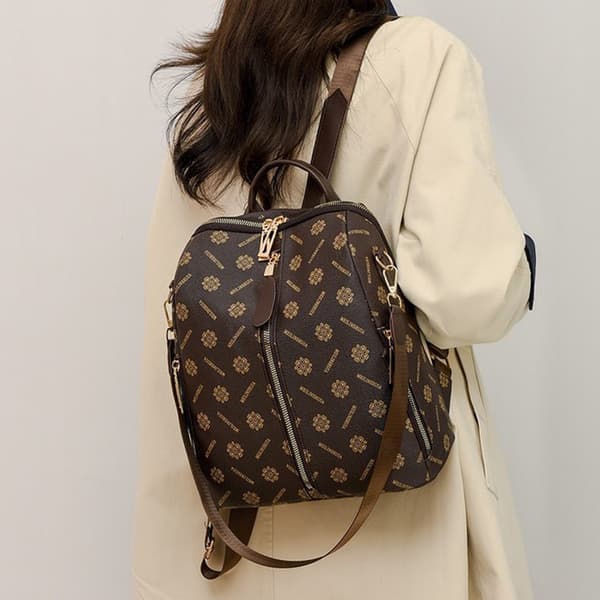 INF Damryggsäck i PU-läder, 3-i-1 handväska axelväska crossbody-väska