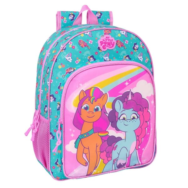 Skoletaske My Little Pony Magic Pink Turkisblå 33 x 42 x 14 cm