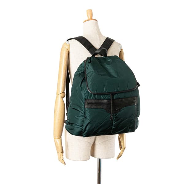 Pre-owned Balenciaga Nylon Motocross Classic Traveler Backpack Green
