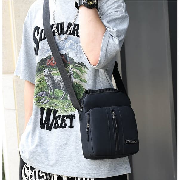 INF Lærredstasker til mænd, afslappet skuldertaske Crossbody taske