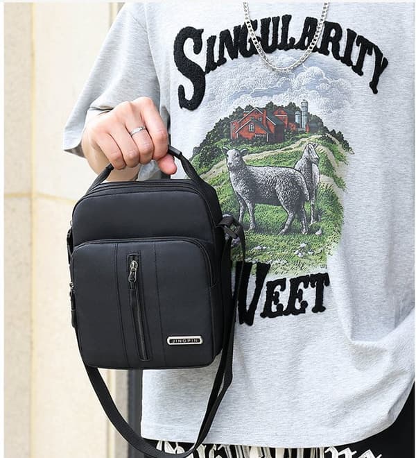 INF Lærredstasker til mænd, afslappet skuldertaske Crossbody taske