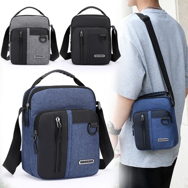 INF Lærredstasker til mænd, afslappet skuldertaske Crossbody taske