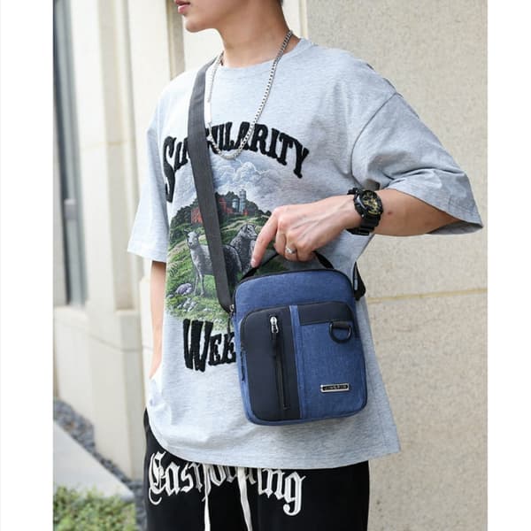 INF Lærredstasker til mænd, afslappet skuldertaske Crossbody taske