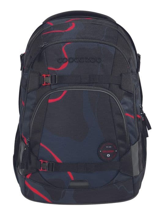 Skolryggsäck - coocazoo - Mate Skolryggsäck - Svart/Röd - 43x27x21 cm - 1.42 kg