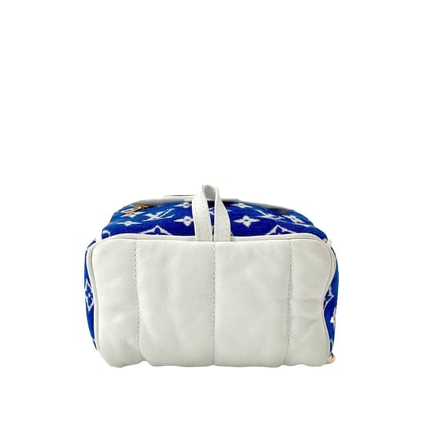 Pre-owned Louis Vuitton Monogram Jacquard Velvet Mini Palm Springs Blue