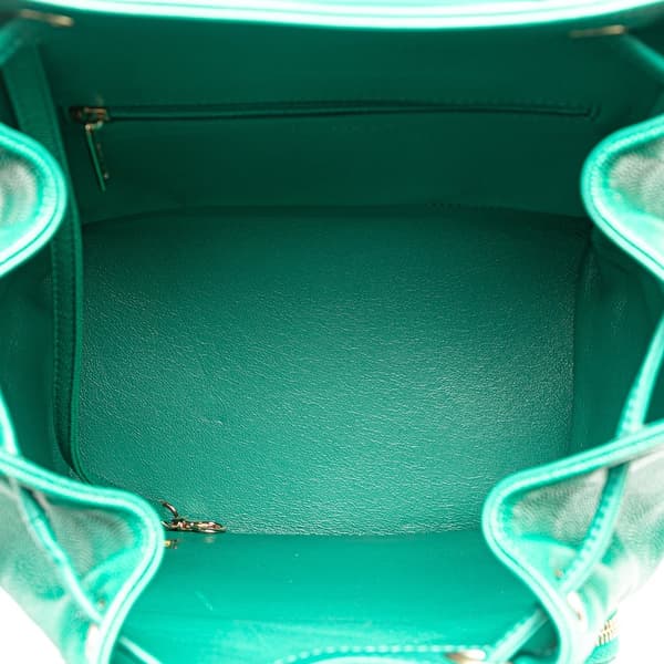 Pre-owned Chanel Caviar Business Affinity Backpack Green