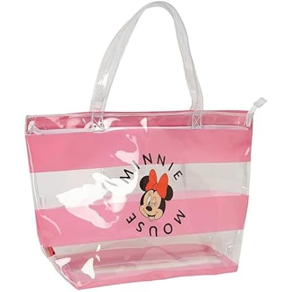 Shoppingväska - SAFTA - Minnie Mouse - Bekväm - Mångsidig - 54 x 17 x 35 cm - Rosa/transparent