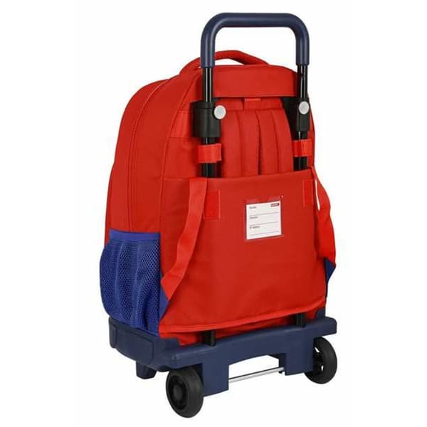 Skoleryggsekk med Hjul Atlético Madrid Rød Marineblå 33 x 45 x 22 cm