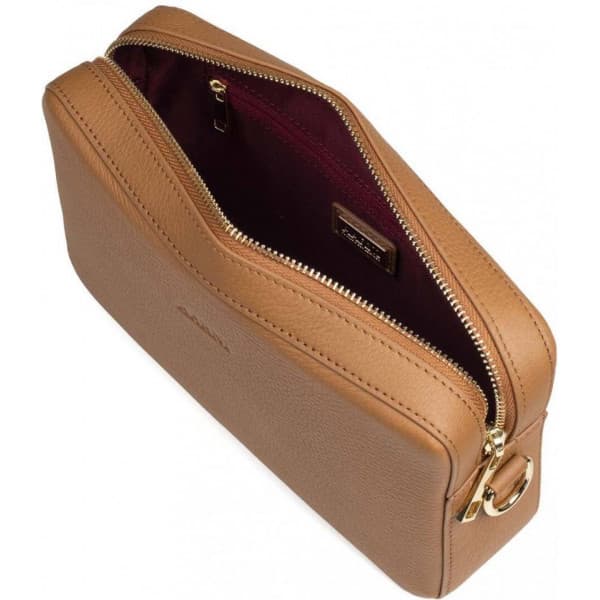 Aarni Stor Crossbody Bag -axelväska, konjak/ silver