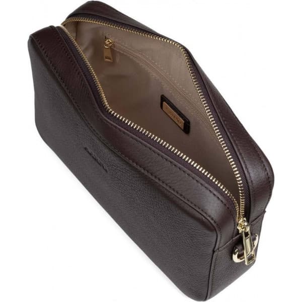 Aarni Large Crossbody Bag -axelväska, mörkbrun/silver