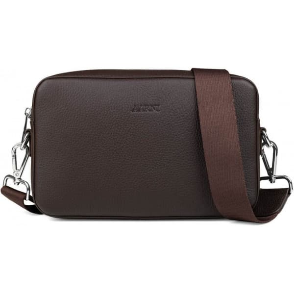 Aarni Large Crossbody Bag -axelväska, mörkbrun/silver
