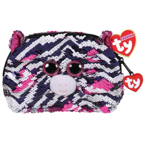 TY Fashion Handväska Zebra Zoey 20 cm Svart/Vit/Rosa