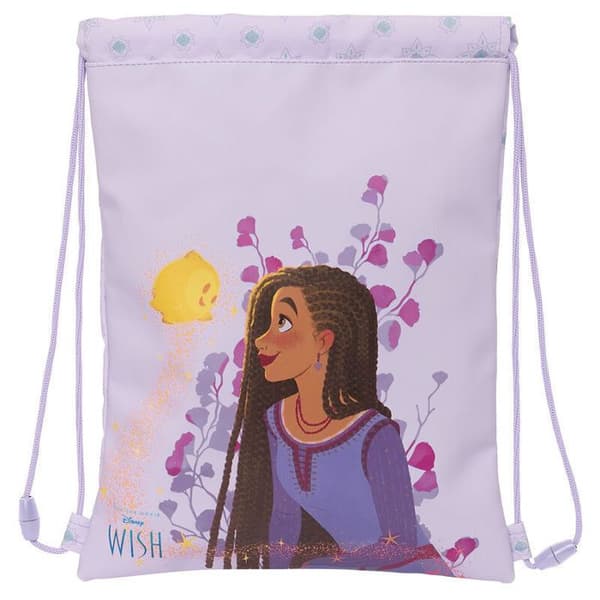 Snöre väska - Safta - Disney Wish - 26x34cm - Fick med dragkedja - Anti-stranguleringssäkerhet
