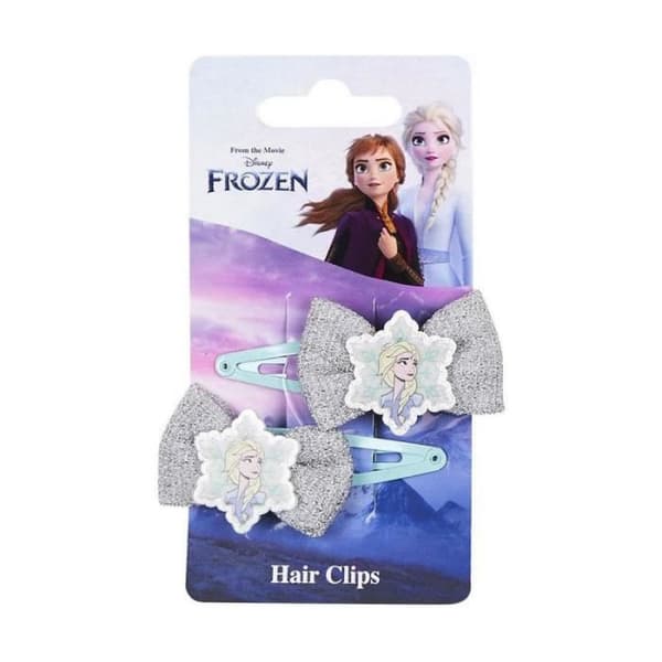 Frysta hårklämmor Silver Blue Link 2 enheter