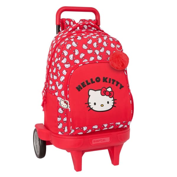 Skoletaske Hello Kitty Iconic Hvid Rød 33 x 45 x 22 cm