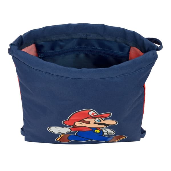 Skopåse med remmar Super Mario Trick Röd Mörkblå 26 x 34 x 1 cm