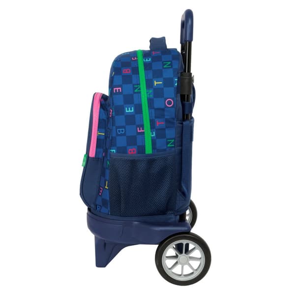 Skolryggsäck Benetton Damero Marinblå 33 x 45 x 22 cm