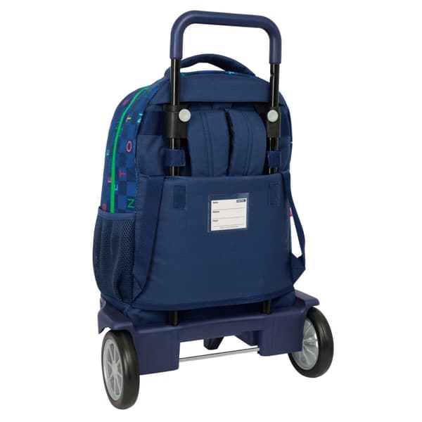 Skolryggsäck Benetton Damero Marinblå 33 x 45 x 22 cm