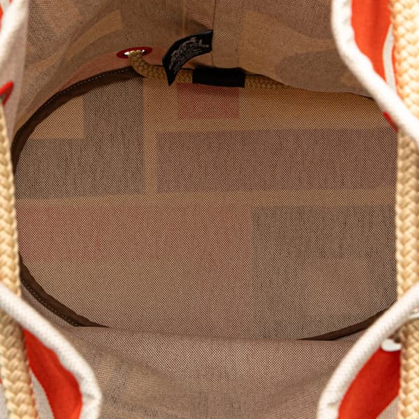 Pre-owned Hermès Cotton Carre Taquin Backpack Brown