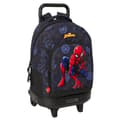 Miniatyrbillede 1 af 3: Skolerygsæk med Hjul Spider-Man Attack Sort 33 x 45 x 22 cm