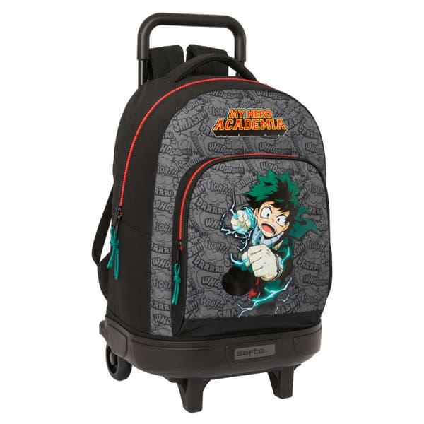 Skolväska med hjul My Hero Academia Svart 33 x 45 x 22 cm