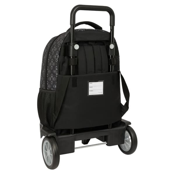 Skolerygsæk med Hjul Safta Combat Sort 33 x 45 x 22 cm