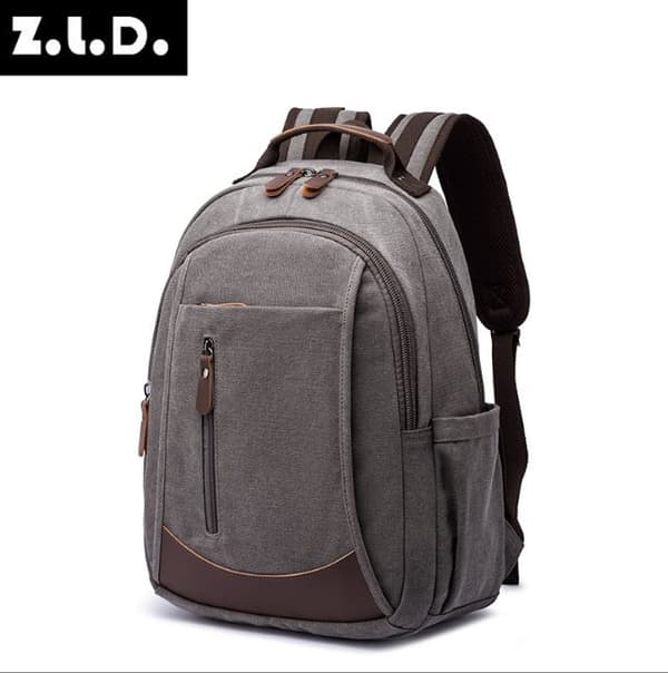 INF Ny Canvas Laptop-ryggsekk for menn, romslig forretningsreiseveske