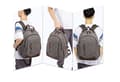 Miniatyrbilde 4 av 4: INF Ny Canvas Laptop-ryggsekk for menn, romslig forretningsreiseveske