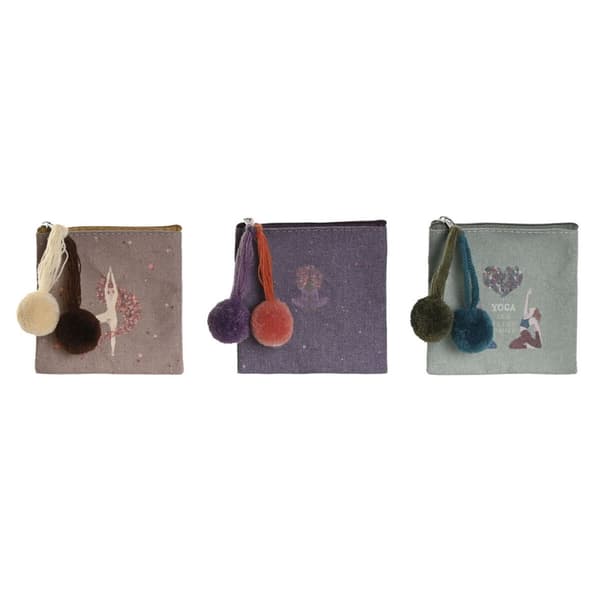 Handväska DKD Home Decor Brun Grön Bordeaux Yoga (3 antal)