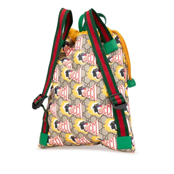 Pre-owned Gucci GG Supreme Baboon Children's Backpack Brown