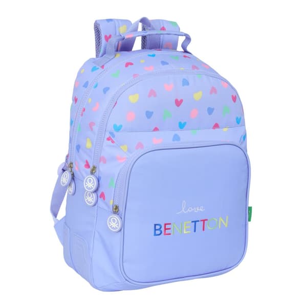 Koululaukku Benetton Lila Liila 32 x 42 x 15 cm