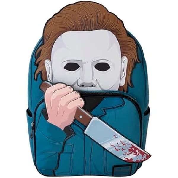 Ryggsäck - LOUNGEFLY - Halloween Mike Myers - Cosplay - Blå - Luminösa detaljer