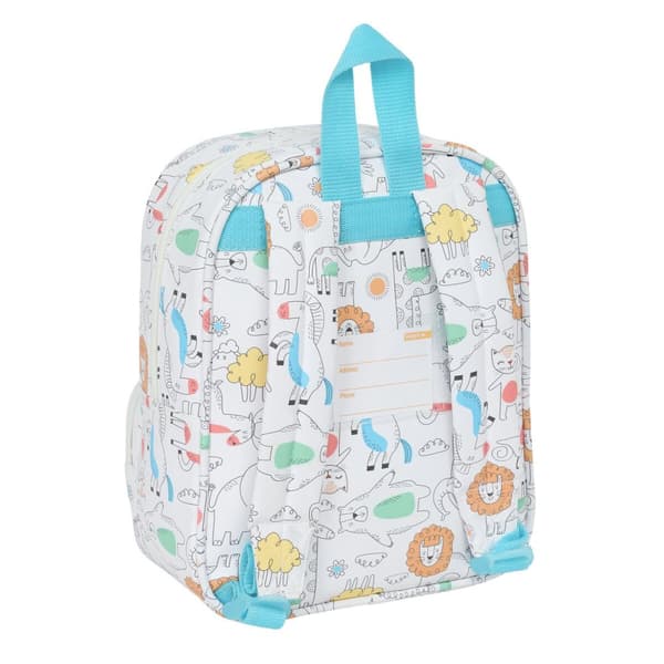 Skolryggsäck Safta Zoo Beige 22 x 27 x 10 cm