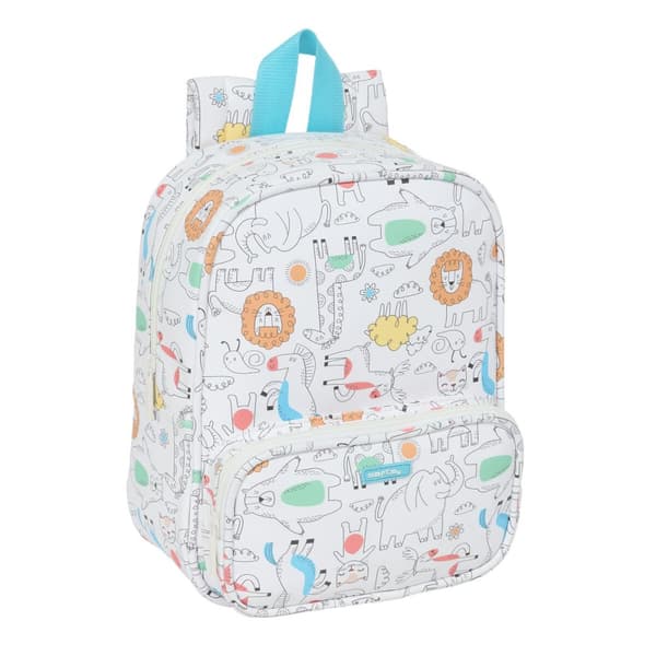 Skoletaske Safta Zoo Beige 22 x 27 x 10 cm