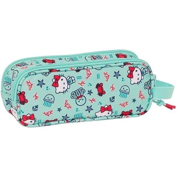 Safta Hello Kitty Sea Lovers dubbelt pennfodral för barn - bekvämt och mångsidigt