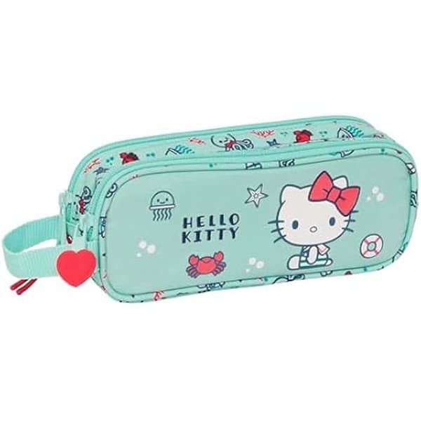 Safta Hello Kitty Sea Lovers dubbelt pennfodral för barn - bekvämt och mångsidigt