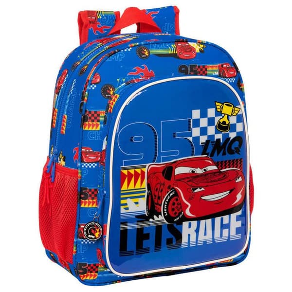 Barnryggsäck - Safta - Disney Cars Race Ready - Ergonomisk - Anpassningsbar vagn - Sidofickor
