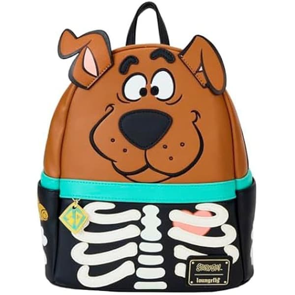 Miniryggsäck - LOUNGEFLY - Scooby Doo Skeleton Glow - Veganskt läder - Flerfärgat - För barn