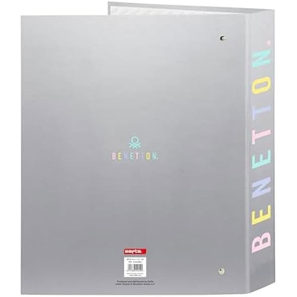 Benetton Silver 4-ringspärm, idealisk för barn i olika åldrar, bekväm och mångsidig, kvalitet och motståndskraft, 27 x